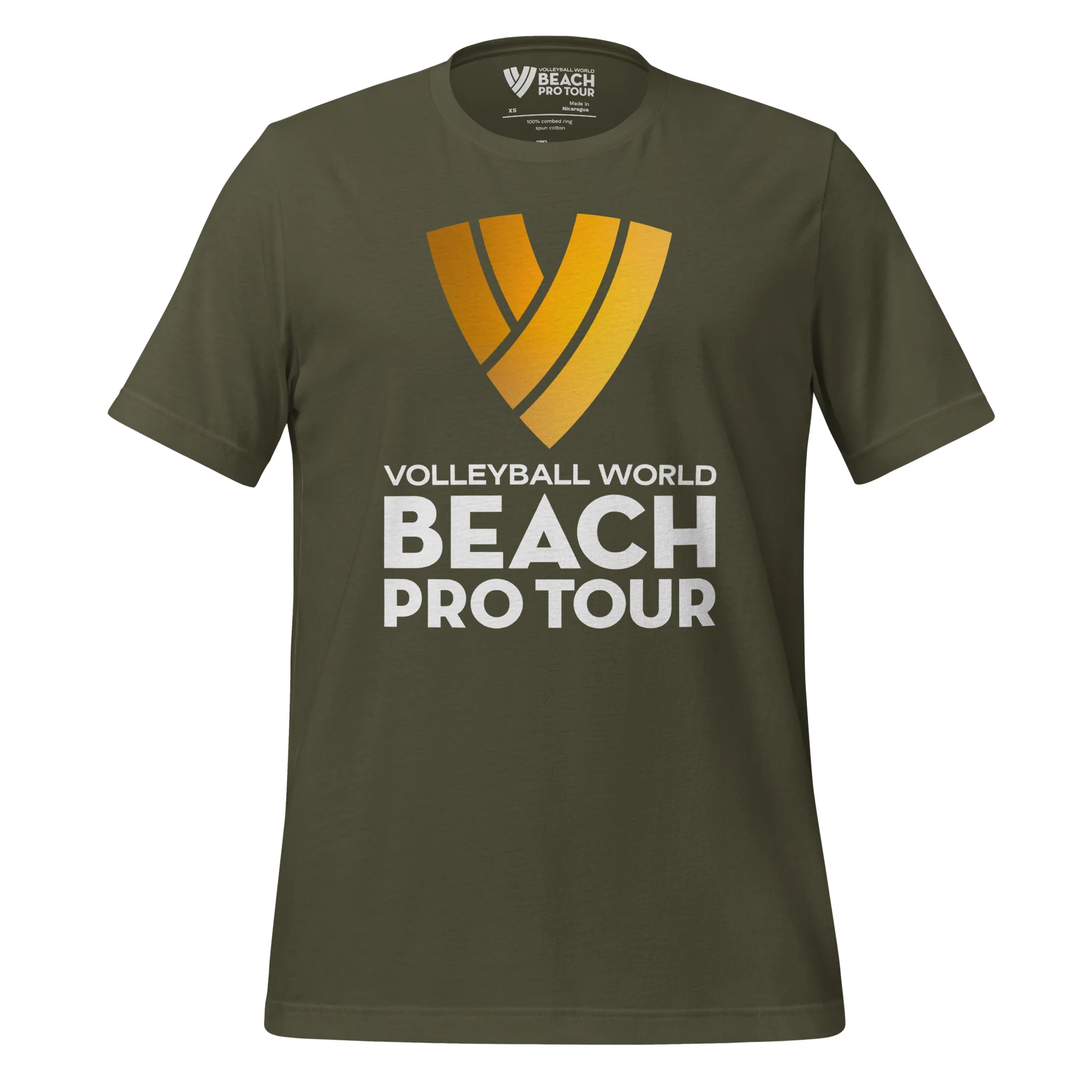 Beach Pro Tour Gold/White Stacked Logo Unisex T-Shirt - Image 13