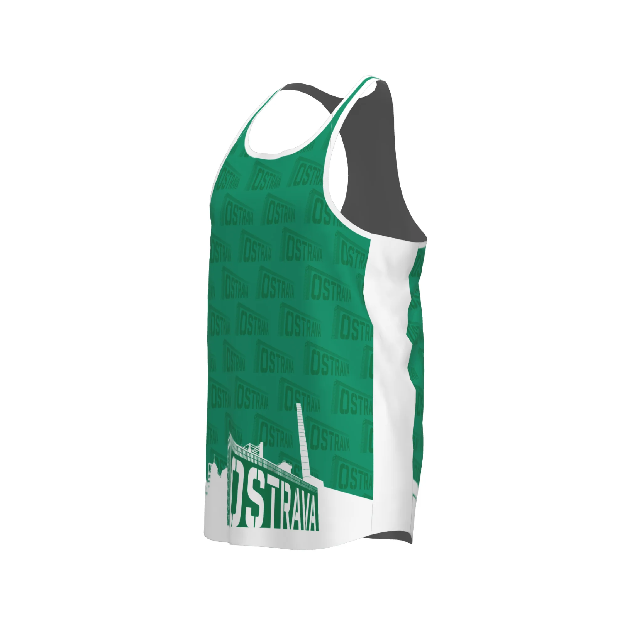 BPT Official Ostrava, Czech Republic Men's Singlet (Green) - Image 3