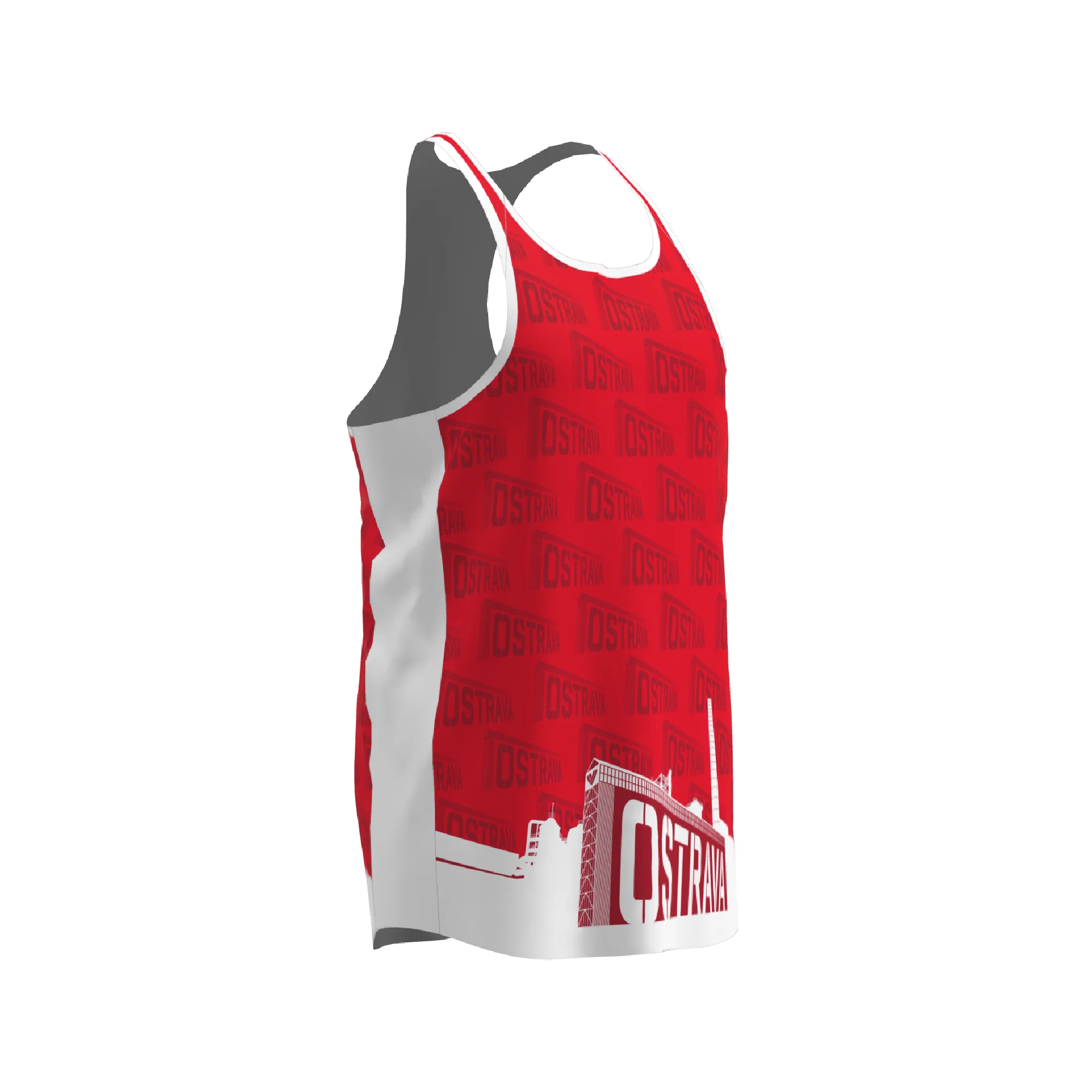BPT Official Ostrava, Czech Republic Men's Singlet (Red) - Image 4